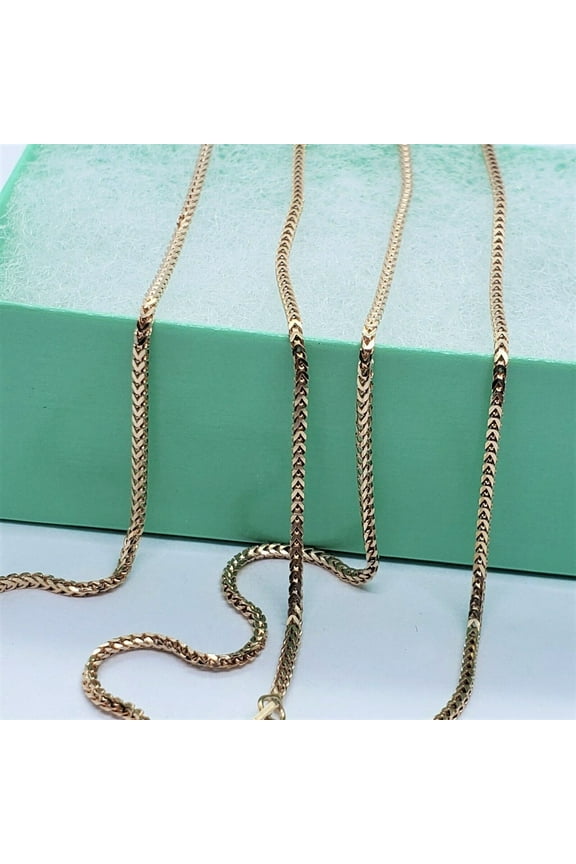 14K Solid Rose Gold Franco Necklace Chain 1.5mm