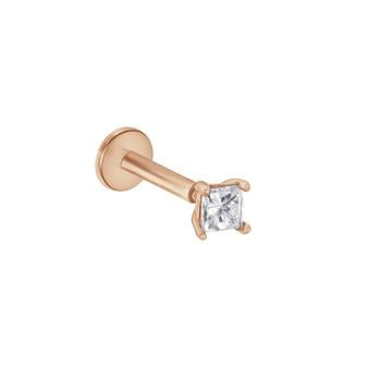 DIAMOND 14K Gold Cartilage Huggie Hoop Single Earring VS 015 ct