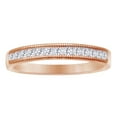 thumbnail image 1 of AFFY 14K Solid Rose Gold Round Cut (0.5 Cttw) White Diamond Half Eternity Engagement Ring,Ring Size-13, 1 of 1