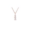 thumbnail image 1 of AFFY 14K Solid Rose Gold White Natural Diamond Three Stone Drop Pendant Necklace (1/2 Ct), 1 of 1