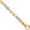 thumbnail image 1 of 14K Solid Two Tone Gold 5.8mm Link Chain Bracelet, 1 of 3