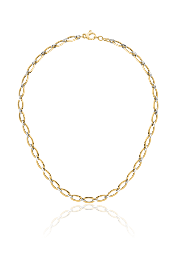 14K Solid Two Tone Gold Chain Necklace