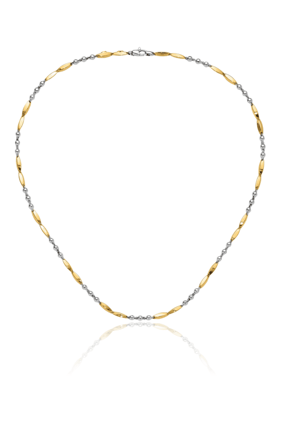 14K Solid Two Tone Gold Chain Necklace