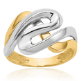 thumbnail image 1 of 14K Solid Two Tone Gold Chunky Dome Statement Ring, 1 of 8