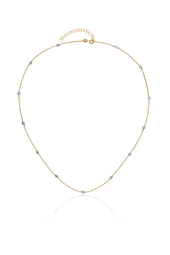 14K Solid Two Tone Yellow White Gold Necklace Chain