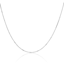 14K Solid White Gold 0.85mm Cable Rolo Link Chain Belcher Necklace