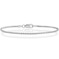 thumbnail image 1 of 14K Solid White Gold 1.25mm Spiga Wheat Link Chain Bracelet, 1 of 5
