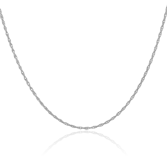 14K Solid White Gold 1.35mm Cable Rope Chain Twisted Link Necklace