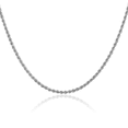 thumbnail image 1 of 14K Solid White Gold 2.25mm Rope Chain Twisted Link Necklace, 1 of 4