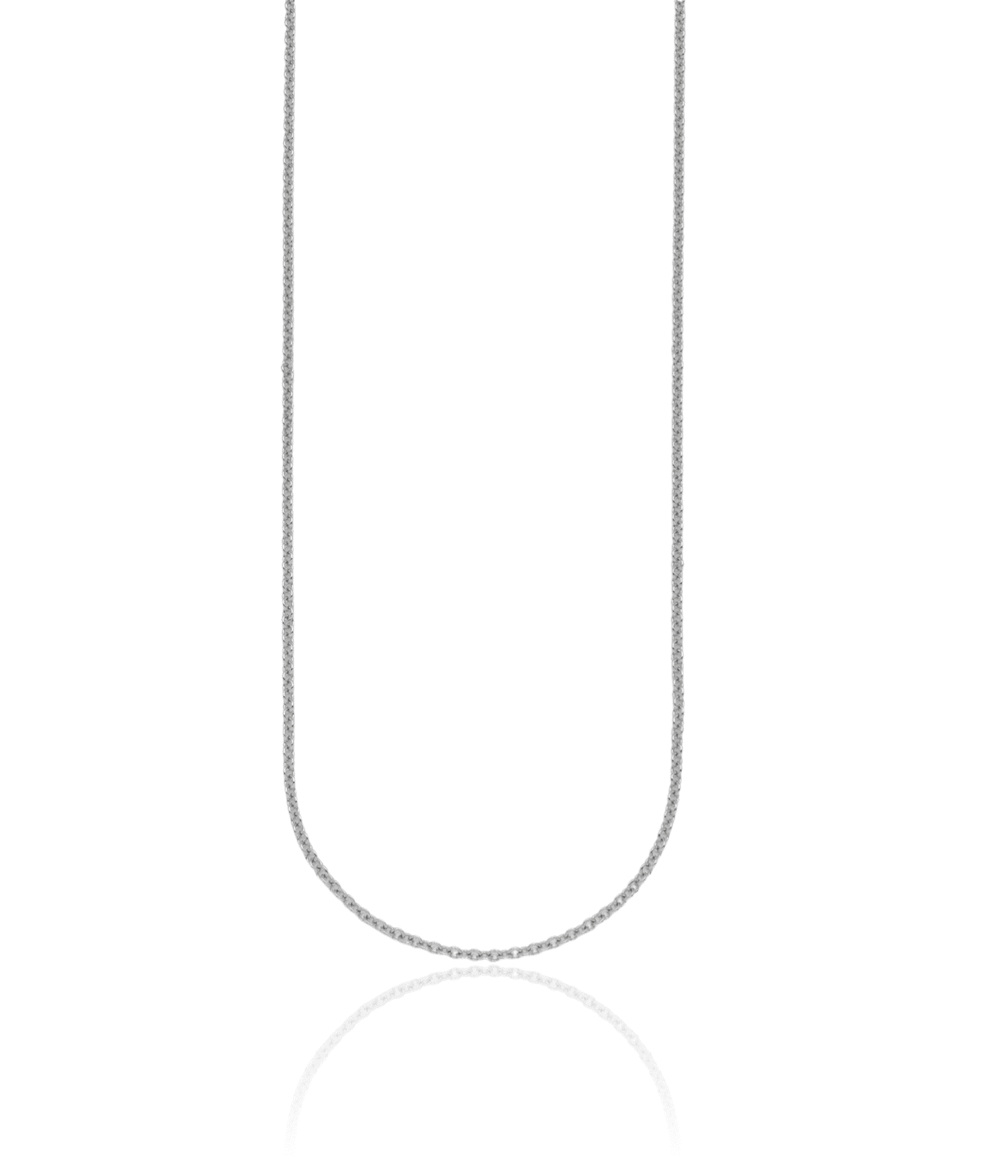 14K Solid White Gold 2mm Cable Rolo Link Chain Belcher Necklace ...