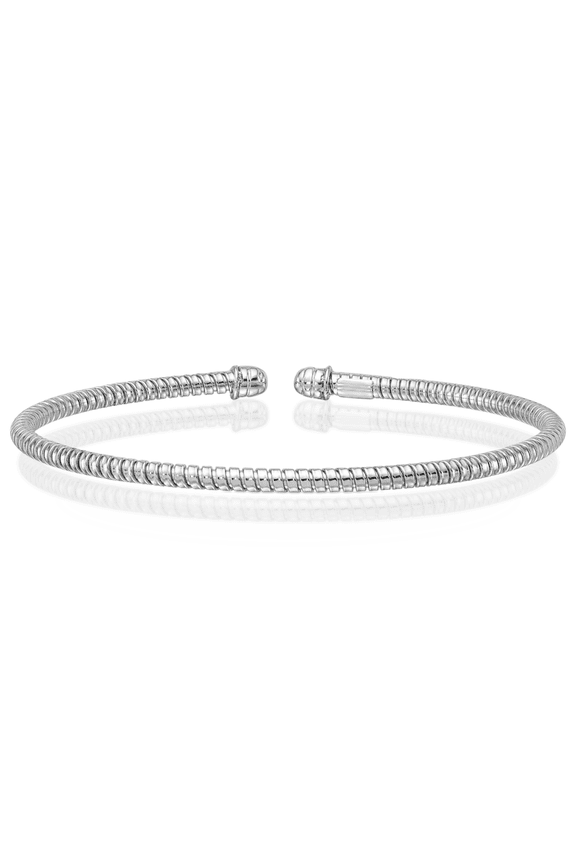 14K Solid White Gold 3mm Cuff Bracelet