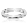 thumbnail image 1 of 14K Solid White Gold 4mm Knife Edge Comfort Fit Plain Classic Wedding Band Ring, 1 of 8