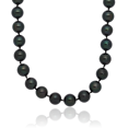 thumbnail image 1 of 14K Solid White Gold 6mm Black Round Akoya Saltwater Cultured Pearl Necklace Chain, 1 of 4