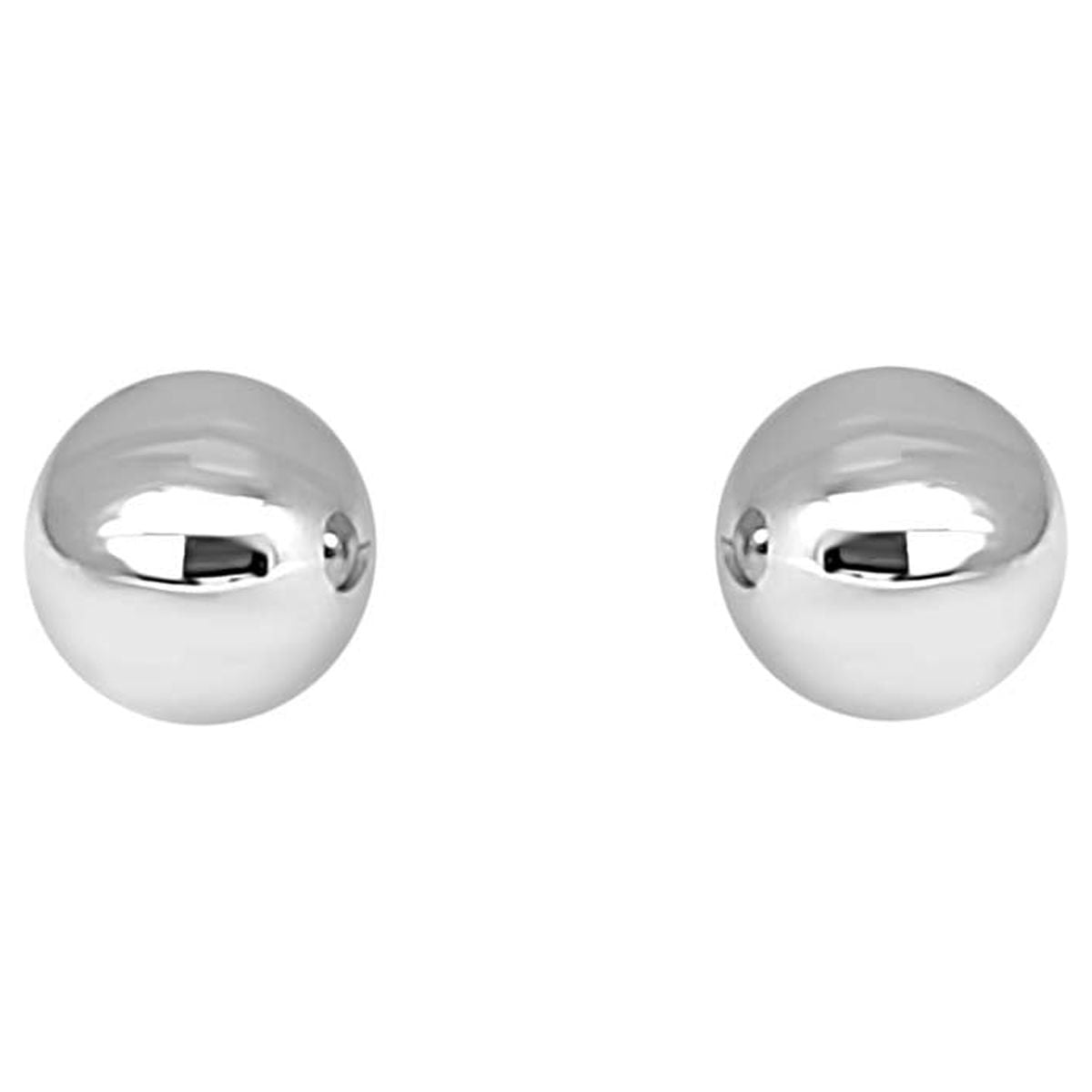 14K Solid White Gold Ball Earring/ Stud Earrings ( 3MM 6MM ) For Women's With Secure Push Back