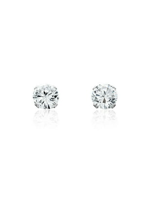 5mm Martini Clear Stud Earrings with Swarovski Crystals in Gold Plated  Silver