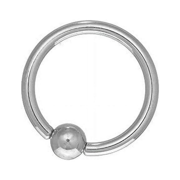 JewelStop 14k Solid White Gold Captive Ball Closure Bead Nipple Ring Body Jewelry, 14 Gauge, 1gr.