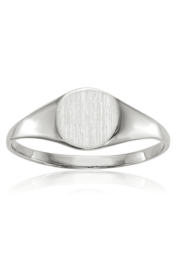 14K Solid White Gold Custom Engraved Signet Ring Handmade Personalized Monogram Initial Letter Band