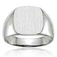 thumbnail image 1 of 14K Solid White Gold Custom Engraved Signet Ring Handmade Personalized Monogram Initial Letter Band, 1 of 9