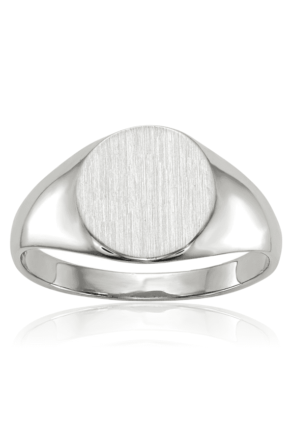 14K Solid White Gold Custom Engraved Signet Ring Handmade Personalized Monogram Initial Letter Band