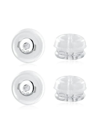 White Transparent Soft Silicone Rubber Earring Backs Stopper Anti