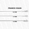 thumbnail image 1 of 14K Solid White Gold Franco Chain Necklace, 16" - 24" Inch, 0.9mm 1.2mm 1.8mm,, 1 of 3