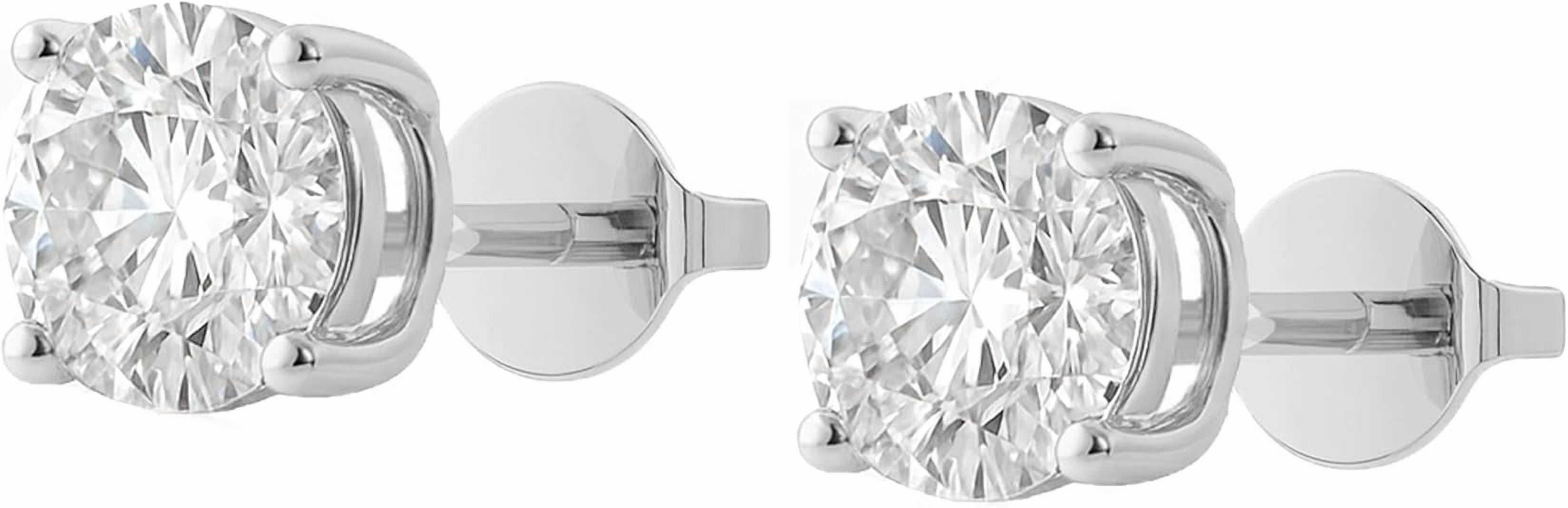 14K Solid White Gold Lab Grown Moissanite Cushion Cut Stud Earrings | 5x5mm | 1.0 CTW | Push Back | Luxury Fine Jewelry Gift for Women | by Jewelaura