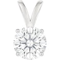 thumbnail image 1 of 14K Solid White Gold Lab Grown Moissanite Round Cut Solitaire Pendant | Double Loop Bail | 6.5mm 1.0 CTW | Pendant Only | Fine Jewelry Luxury Gift, Birthday, Anniversary, Mothers Day, 1 of 7