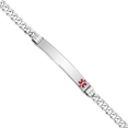 thumbnail image 1 of 14K Solid White Gold Medical Alert Curb Link Name Bar Identification ID Bracelet, 1 of 4