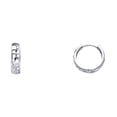 thumbnail image 1 of 14K Solid White Gold Nugget Style Huggies Earrings 4 mm Wide Secured Click top Setting, 1 of 1