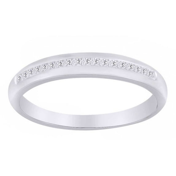 AFFY 14K Solid White Gold Princess Cut (0.50 Cttw) White Diamond Engagement Band Ring