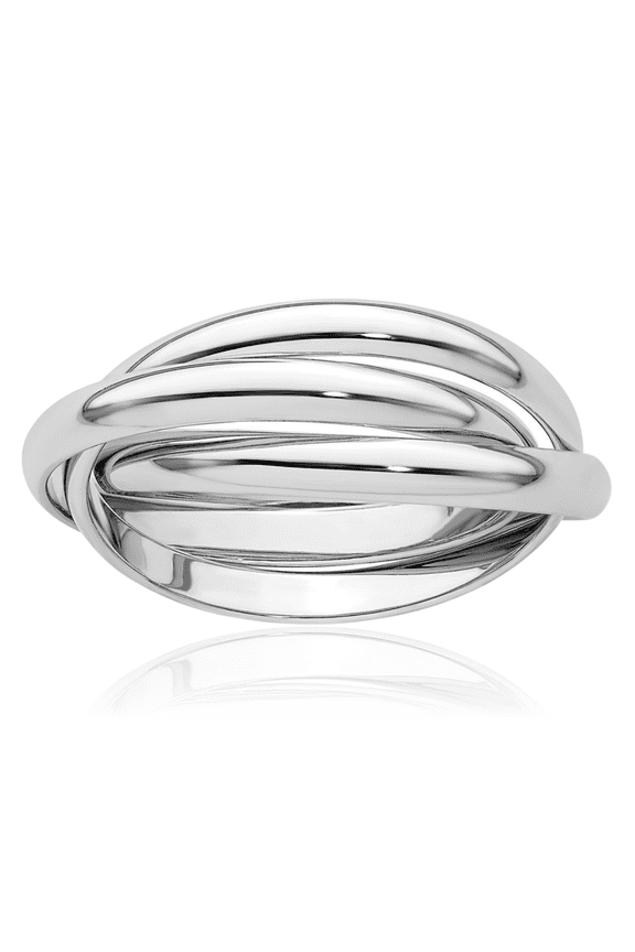 14K Solid White Gold Rolling Wedding Band Ring