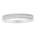 thumbnail image 1 of AFFY 14K Solid White Gold Round Cut (0.5 Cttw) White Diamond Half Eternity Engagement Ring,Ring Size-8.5, 1 of 1