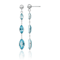 thumbnail image 1 of 14K Solid White Gold Swiss Blue Topaz Drop Dangle Earrings December Birthstone Jewelry, 1 of 10