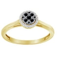 thumbnail image 1 of AFFY 14K Solid Yellow Gold (0.25 Cttw) Round Cut White & Black Natural Diamond Halo Engagement Ring,Ring Size-9, 1 of 1