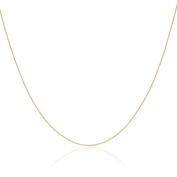 14K Solid Yellow Gold 0.4mm Cable Rope Chain Twisted Link Necklace