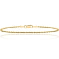 thumbnail image 1 of 14K Solid Yellow Gold 1.1mm Rope Chain Bracelet, 1 of 3