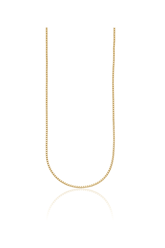 14K Solid Yellow Gold 1.4mm Box Link Chain Necklace