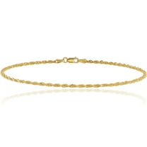 14K Solid Yellow Gold 1.75mm Rope Chain Bracelet