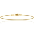 thumbnail image 1 of 14K Solid Yellow Gold 1mm Parisian Spiga Wheat Link Chain Anklet Summer Beach Foot Ankle Bracelet, 1 of 3