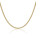 thumbnail image 1 of 14K Solid Yellow Gold 2.1mm Spiga Wheat Link Chain Necklace, 1 of 4