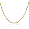 thumbnail image 1 of 14K Solid Yellow Gold 2.25mm Rope Chain Twisted Link Necklace, 1 of 4