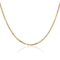 thumbnail image 1 of 14K Solid Yellow Gold 2.2mm Round Cable Rolo Link Chain Belcher Necklace, 1 of 4