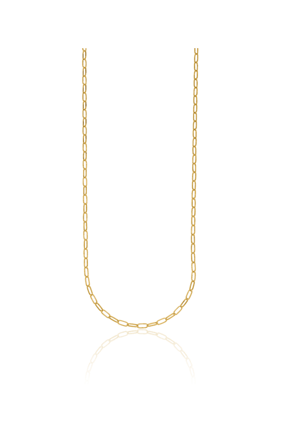 14K Solid Yellow Gold 2.4mm Oval Cable Rolo Link Chain Belcher Necklace