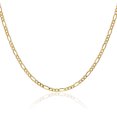 thumbnail image 1 of 14K Solid Yellow Gold 2.5mm Figaro Link Chain Necklace, 1 of 4