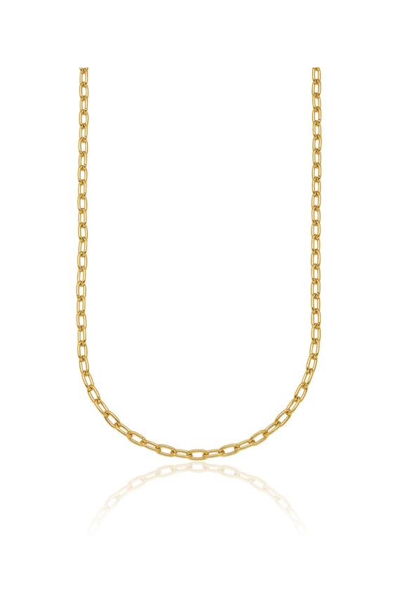 14K Solid Yellow Gold 2.9mm Oval Cable Rolo Link Chain Belcher Necklace