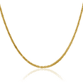 thumbnail image 1 of 14K Solid Yellow Gold 2mm Byzantine Link Chain Necklace, 1 of 4