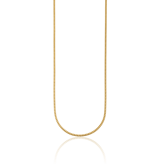 14K Solid Yellow Gold 2mm Franco Link Chain Necklace