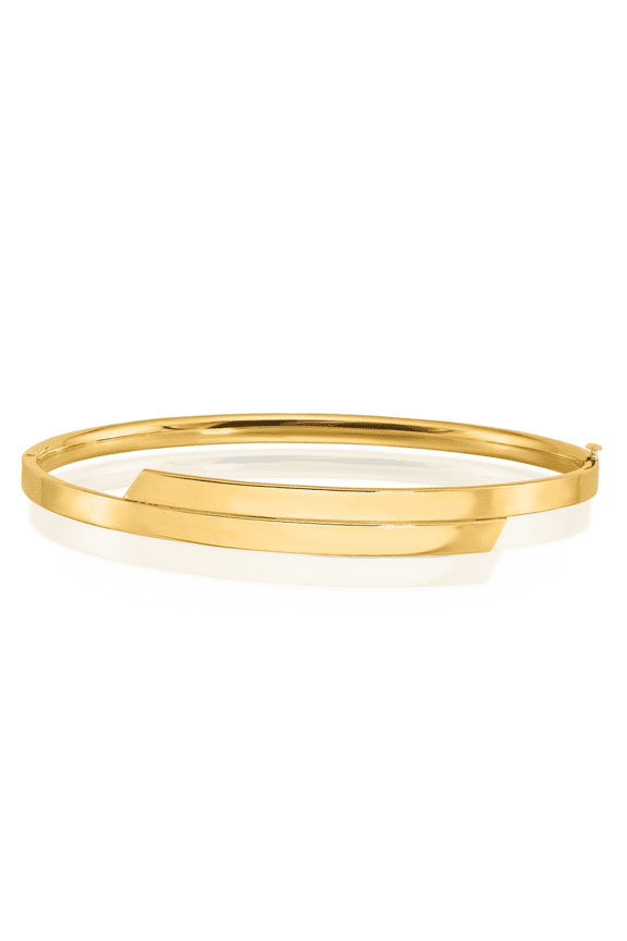 14K Solid Yellow Gold 3.15mm Hinged Bangle Bracelet