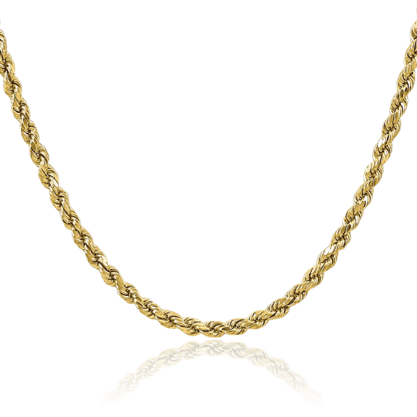 ICE CARATS 14K Yellow Gold 3.5mm Rope Chain Necklace - 20 inch ...