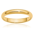 thumbnail image 1 of 14K Solid Yellow Gold 3mm Half Round Plain Classic Wedding Band Ring, 1 of 7